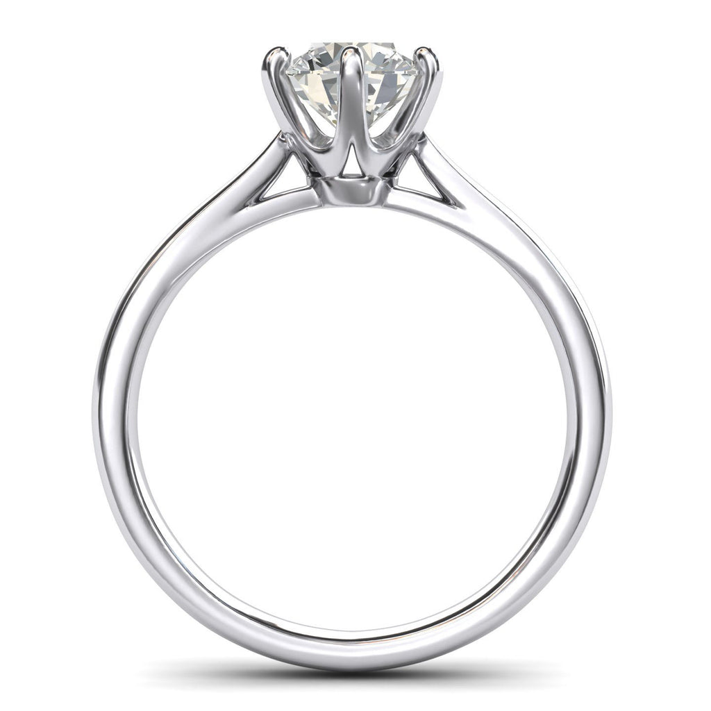 Diamond Classic Solitaire Silver LANDA Simulated CT JEWEL Eng – 6-Prong 2.0 Sterling