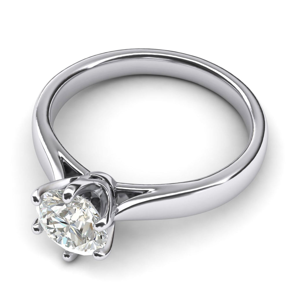Sterling Silver 2.0 CT Classic Solitaire 6-Prong LANDA – Simulated JEWEL Diamond Eng