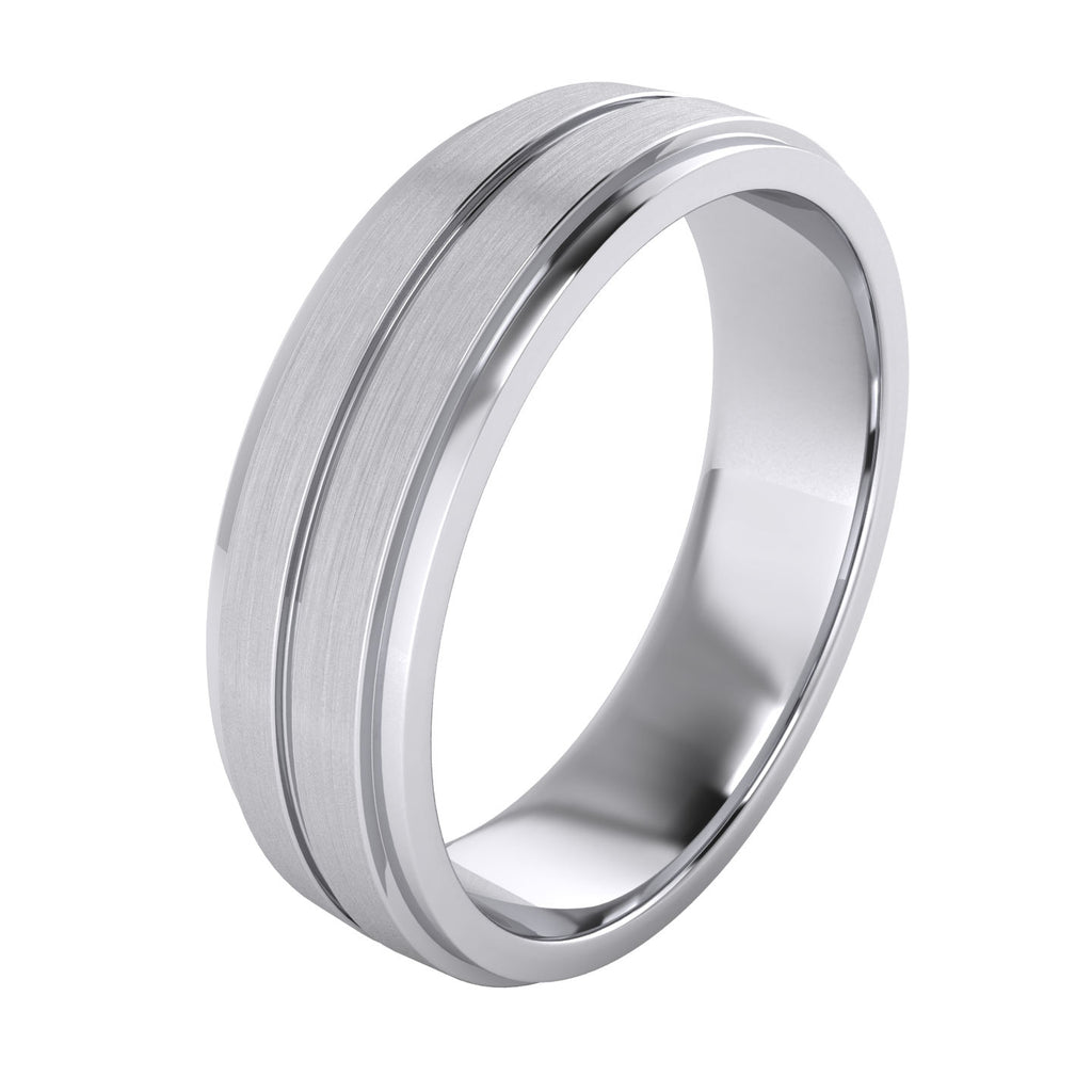 Heavy Solid Sterling Silver 6mm Unisex Wedding Band Comfort Fit Ring  Brushed Raised Center Grooved Polished Sides : : Clothing, Shoes 